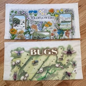 Nature Facts Wildflowers & Bugs Bandanas handkerchief Made in USA Cotton Novelty